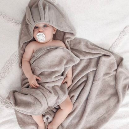 Kapuzenhandtuch Baby|Bambus|Rabbit Ears |Mokka