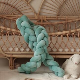 Serpent de lit velours bleu sarcelle