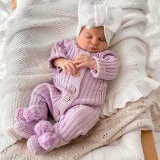 Barboteuse côtelée|Violet|0-3M