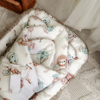 Baby Nest |Premium Cotton Minky|Set of 3|Baby Safari