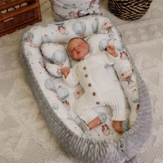 Baby Nest |Premium Cotton Minky|Set of 3|Puppies & Hot Air Balloons
