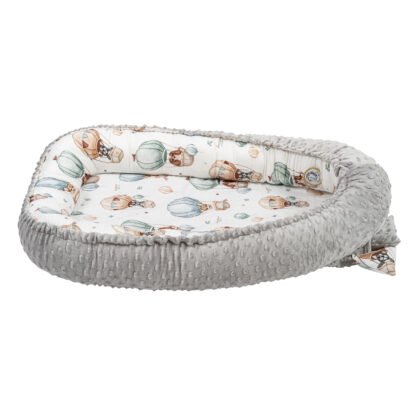 Babynest |Premium Baumwolle Minky|3er Set|Puppies & Hot Air Balloons – Bild 2