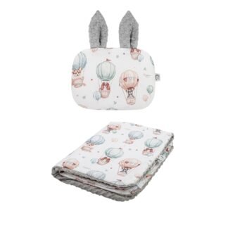 Lot de couvertures câlines, oreillers, minky en coton premium, TOG 2.5, chiots et montgolfières