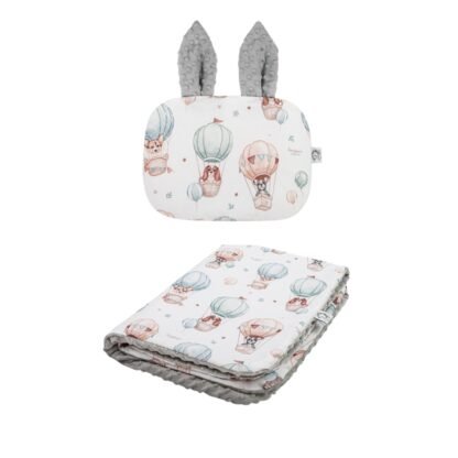 Lot de couvertures câlines, oreillers, minky en coton premium, TOG 2.5, chiots et montgolfières