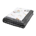 Popolare coperta per bambini Minky con imbottitura - Due lati, comoda e versatile|Trattori e orsi