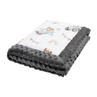 Couverture pour bébé Minky populaire avec rembourrage – Recto verso, confortable et polyvalente | Tracteurs et ours