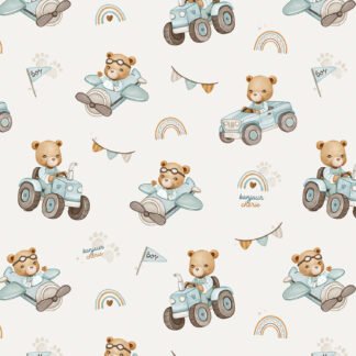 Couverture pour bébé Minky populaire avec rembourrage – Recto verso, confortable et polyvalente | Tracteurs et ours