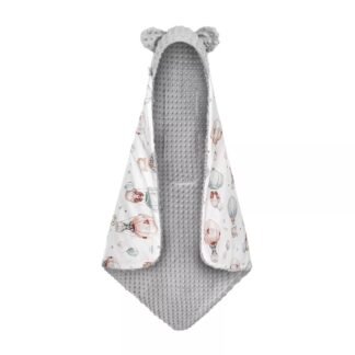 Autoschale Decke |Premium Baumwolle Minky|Puppies & Hotair Balloons
