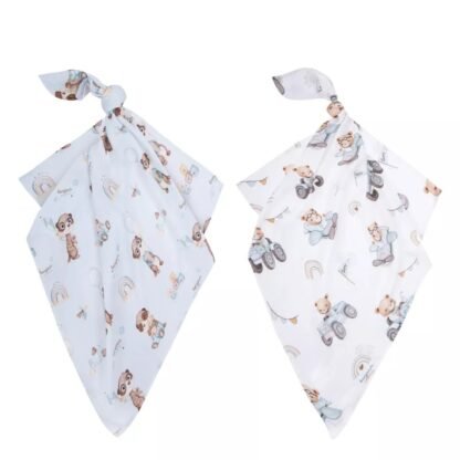 Bamboo Muslin Diaper | Set of 2 | Soft, Breathable & Sustainable | Rayan-Bears