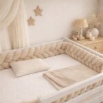 Bettschlange Klos aus Velours - geflochten |200 cm | Beige – Bild 2