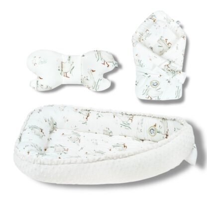 Babynest |Premium Baumwolle Minky|3er Set|Goose & the Little Ones