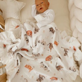baby blanket| Premium Double Muslin 4 layers |Cats