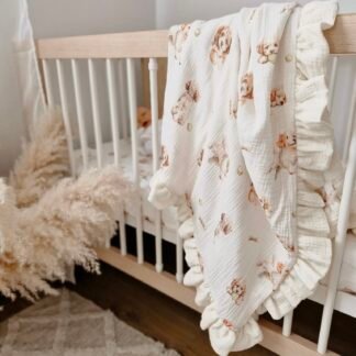 Copertina per neonati | Mussola doppia Premium a 4 strati | Puppy Love