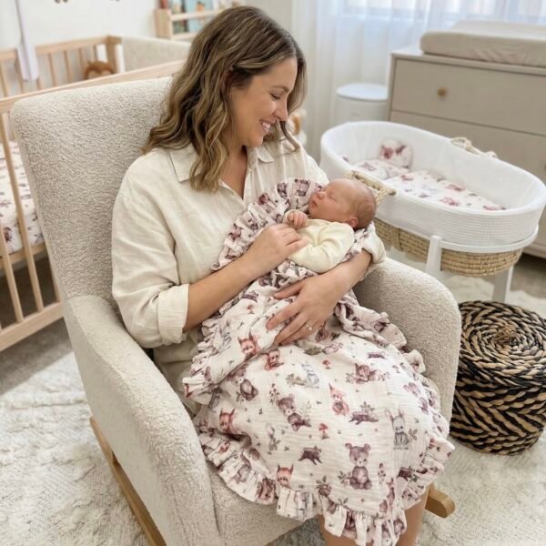 Coperta per neonati Premium Double Muslin Woodland Friends