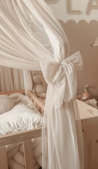 Bed canopy tulle for house bed-Beige - Image 3