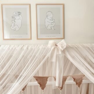 Betthimmel-Baldachin Tüll für Hausbett-Beige