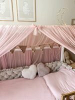 Baldacchino in tulle per letto a castello - rosa antico - immagine 2