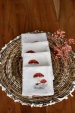 Set of 4 premium muslin gauze cloths, Happy Mushrooms design - Image 5