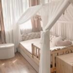 Betthimmel-Baldachin Tüll für Hausbett-Weiss