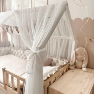 Betthimmel-Baldachin Tüll für Hausbett-Weiss