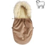 Wool footmuff for strollers and baby carriers – beige
