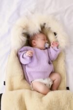 Wool footmuff for strollers & baby carriers – Black - Image 6