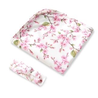 Ensemble châle et chignon en jersey biologique Cherry Blossom