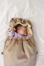 Wool footmuff for strollers & baby carriers – Beige - Image 6