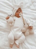 Baby Romper Pointelle | Milk | 0-3M