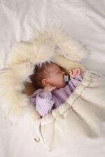 Sacco nanna in lana per passeggini e seggiolini auto – Crema - immagine 4