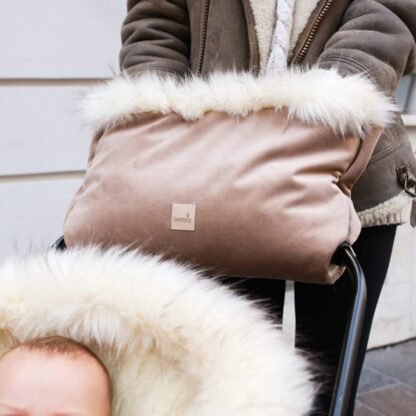 Woll-Handmuff für Kinderwagen – Beige - Image 3