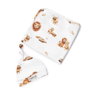 Ensemble écharpe et bonnet en jersey biologique Lion