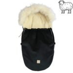 Wool footmuff for strollers and baby carriers – Black