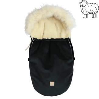 Woll-Fusssack für Kinderwagen & Babyschale –Black