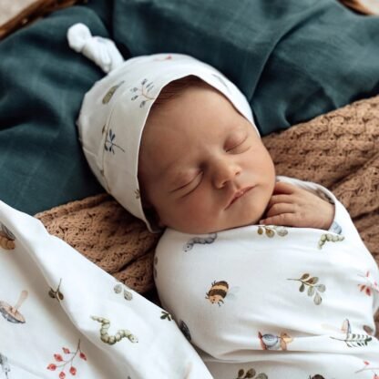 Garden Friends Organic Jersey Wrap & Beanie Set - Image 4