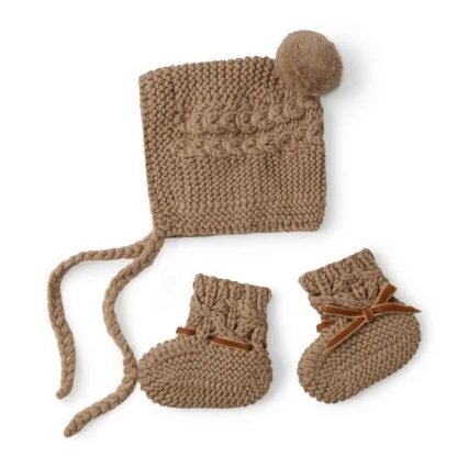 Fawn Merino Wool Bonnet & Booties – Image 2