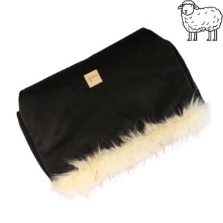 Manchon en laine pour poussette – Noir