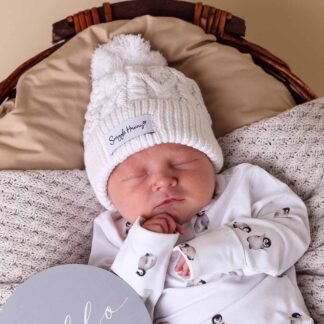 Bonnet en tricot biologique blanc