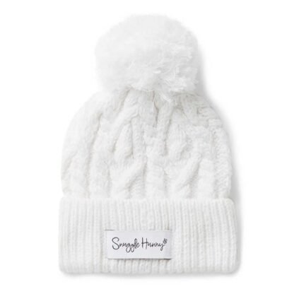 White Organic Knit Beanie - Image 2