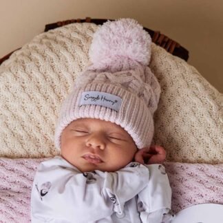 Bonnet en tricot bio rose blush