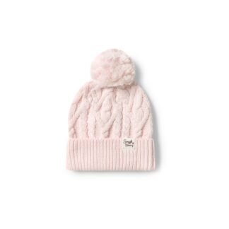 Bonnet en tricot bio rose blush