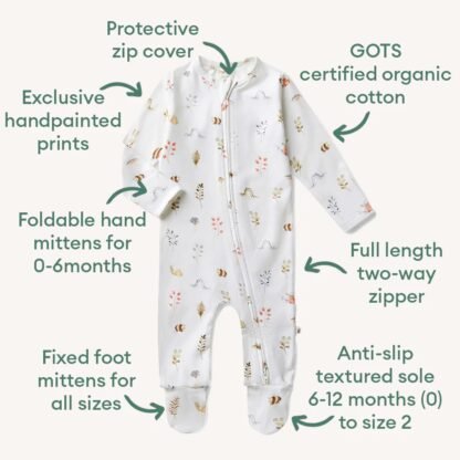 Garden Friends Organic Snuggle Sleepsuit Zip Footie – Bild 3