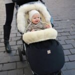 Wool footmuff for strollers & baby carriers – Black - Image 2