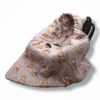 Autoschale Decke |Premium Baumwolle Minky|Bear Honeycomb