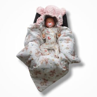 Autoschale Decke |Premium Baumwolle Minky|Meadow Bunny