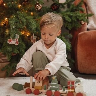 Little Dutch Eisenbahn mit Steckformen Weihnachten FSC Holz Limited Edition