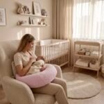 Cuscino per l'allattamento a forma di mezzaluna | Minky | Rosa - immagine 2