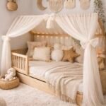 Bed canopy/canopy made of tulle for house bed - Champagne